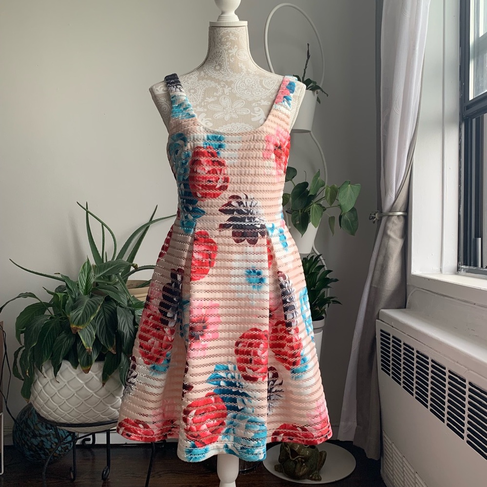 Beautiful Floral Cocktail Aline Dress